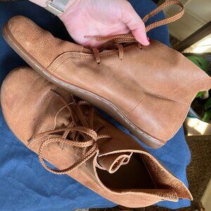 Worn Once Minimalist Brown Faux Leather Ankle Boots in Size 9.5